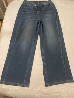 HALARA High Waisted Wide Leg Flex Denim Stretch Jeans - Sz L